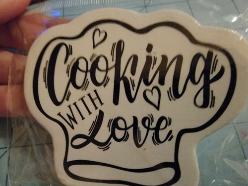 Greenbrier Brand: Black & White "Cooking With Love" Magnet - New With Free Ship - Picture 6 of 7