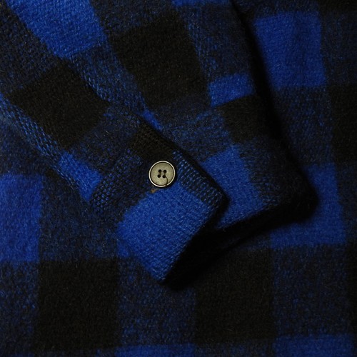 Hunter Garment Mens 100% Pure Wool Blue Plaid Checkered Jacket - Size M - Picture 8 of 12