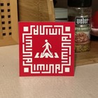 Zoltron Jaywalking Liminal Projects Vinyl Silkscreen Art Sticker Red 3” 2023