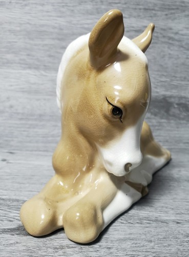 Szeiler Vintage 50s-60s , Lying Foal Horse, Light Brown Porcelain Figurine π - Picture 2 of 13