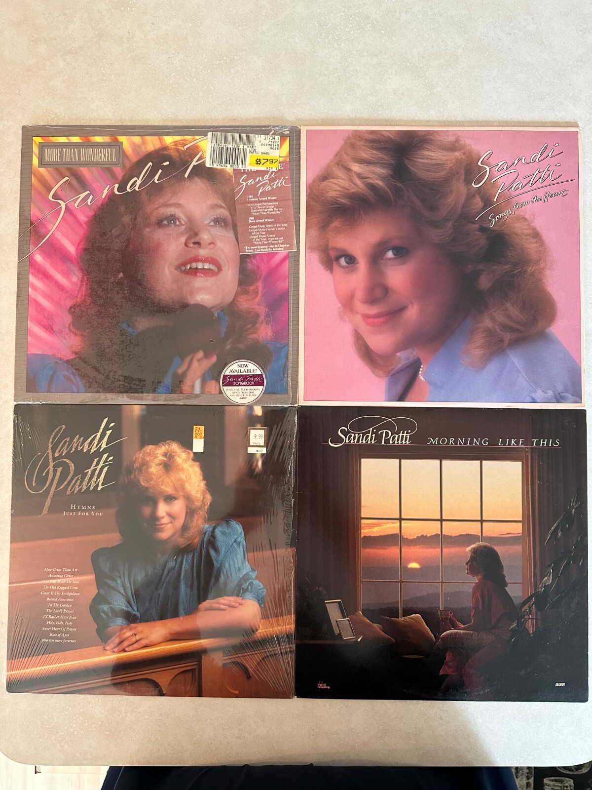 Sandi Patti 4 vinyl LP lot - More Than Wonderful - Songs From The Heart - Hymns