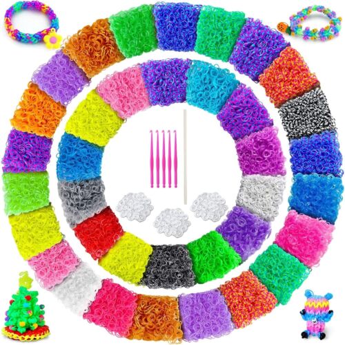 7500-Piece Rubber Band Bracelet Making Kit with 36 Colors for DIY Crafting