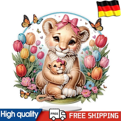 Double Side ParentChild Tiger Desktop Diamond Art Kits Bedroom Table