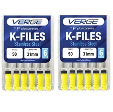 2X Size 50 31mm Endo K-Files, Endodontic Dental K Files (Stainless Steel)