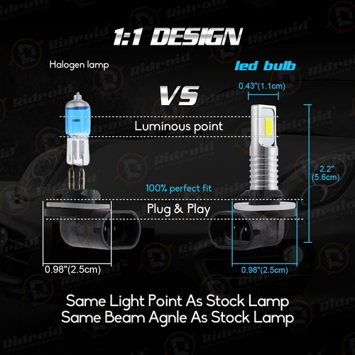 Pair 881 LED Fog Light Driving Bulbs 862 886 889 894 896 898 Xenon White 6000K - Picture 6 of 19