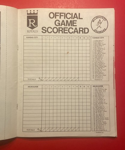 1977 MILWAUKEE BREWERS KANSAS CITY ROYALS MLB Baseball Program Vtg ROBIN YOUNT - Picture 4 of 8