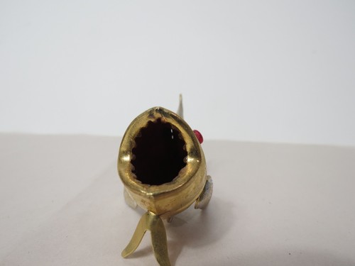 VINTAGE Solid Brass Fish Ashtray Open Mouth - Picture 3 of 7