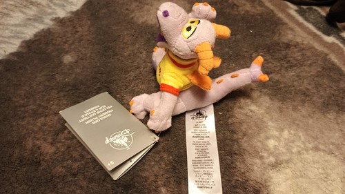 Disney Parks Figur lila Drachen Schulter Plüsch NEU MIT ETIKETT & METALLPLATTE - Bild 3 von 3