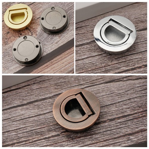 Hidden Door Handle Metal Recessed Pull Invisible Cabinet Drawer Round Handles UK - Picture 5 of 21