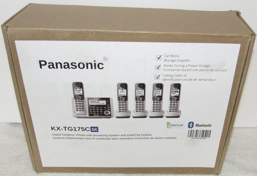 Home/Office Panasonic KX-TG175C Phone System 5 Phones-Link to Cell~NEW open box - Zdjęcie 2 z 2