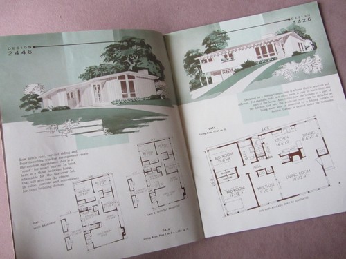 Vintage 1955 MCM Home Designs 30 Grundrisse Buch praktische kleine Häuser Ranch-Stile - Bild 3 von 12
