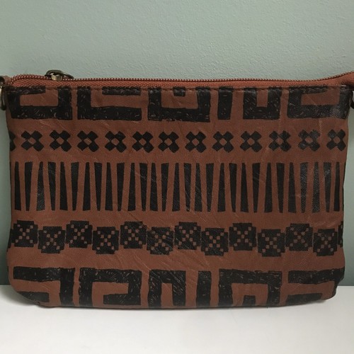 Ecote Clutch Bag Boho Aztec Geometric - Southwestern Purse Makeup Carrier Brown - Picture 3 of 12