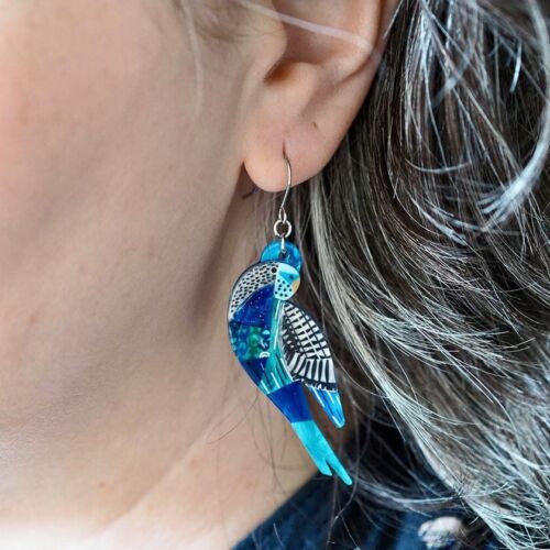 Erstwilder A Budgie Named Chirp Drop Earrings. NIB. Never Worn.