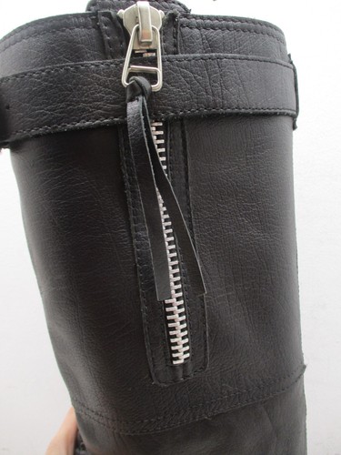 Carlos Santana BIKER Knee High Black Leather High Heel Boots Womens Size 7 M - Picture 10 of 17