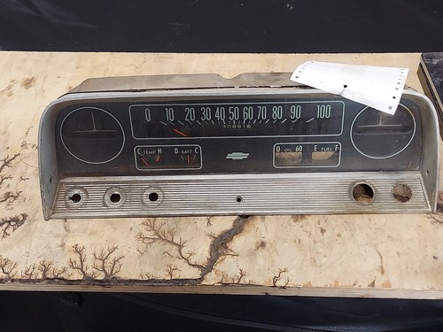 Instrument Cluster 64-66 Chevrolet Pickup Truck Speedo and Bezel OEM C10 C20 C30