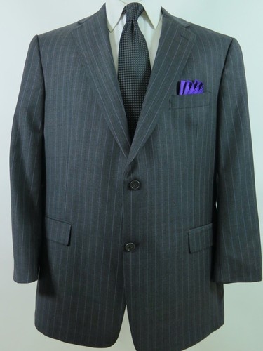 Hart Schaffner Marx Gold Trumpeter Striped Blazer Jacket Sport Coat 46 R USA EUC - 第 1/12 張圖片