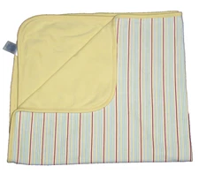 Carters Child of Mine Yellow Stripe Baby Blanket White Blue Green Red