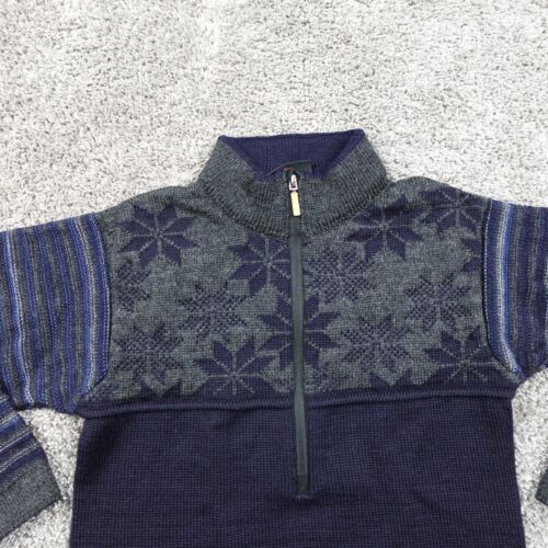 Dale Of Norway Sweater Mens XS Fair Isle Nordic Black Wool 1/4 Zip - Picture 2 of 8