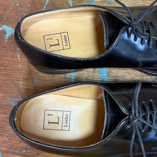 Loake L1 - 205B Black Polished Leather Derby Shoes - UK9 - Picture 7 of 11