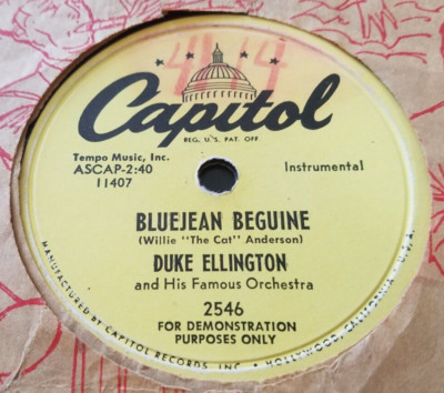78RPM Capitol DJ 2546 Duke Ellington - Bluejean Beguine / Warm Valley, mild E-