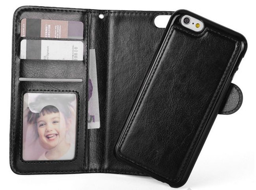 Apple iPhone 7 Leder Wallet Case mit abnehmbarem magnetischem Handyhalter. braun - Bild 11 von 12