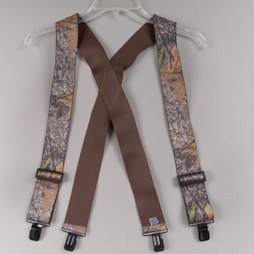 Mossy Oak Break Up Camo Suspenders 2" Elastic Clip On Outdoor Turkey Hunting
