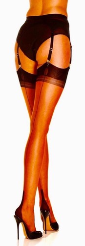 Echte Naht Nylon Strümpfe Gr.10,5 L ca.86+24cm Cuban Heel Spice Full Contr. Imp. - Bild 3 von 16