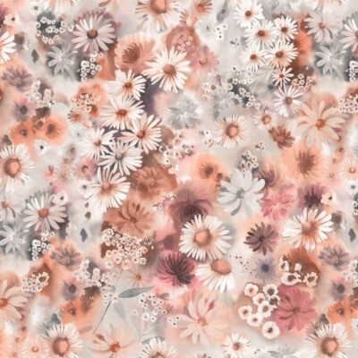 Flower Patch From P&B Textiles 108'' Extra Wide Backing- Coral  Flowers # 5234-JS