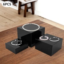 6 Pcs Acrylic Display Risers Acrylic Boxes Acrylic Display Nesting Cubes Black