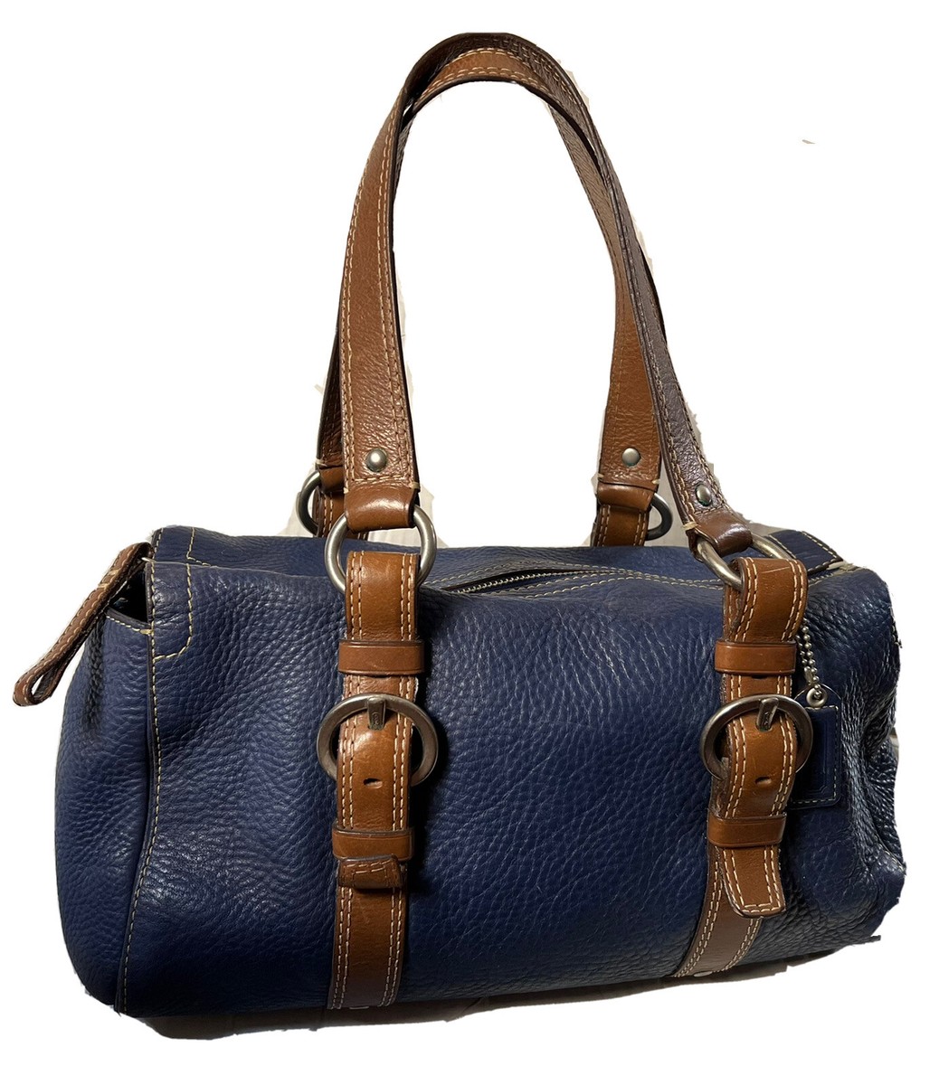 COACH CHELSEA SHOULDER SATCHEL TOTE HANDBAG BLUE PEBBLE ZIP