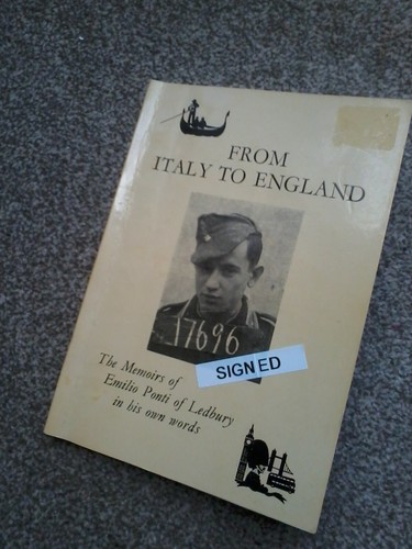 EMILIO PONTI LEDBURY +SIGNED,PERSONALISED,FROM ITALY TO ENGLAND,MEMOIRS 1ST EDIT