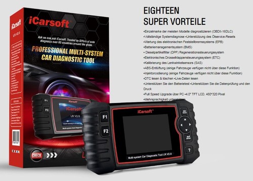 iCarsoft LR V2.0 für LandRover Jaguar Diagnose Öl Service Rückstellung DEUTSCH - Bild 4 von 12