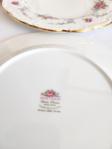 Vintage Royal Albert Tranquility Set of 6 Salad Plates Pink Floral Rose & Gold - Picture 10 of 10