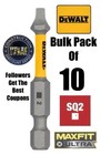 Dewalt Maxfit Ultra 10 Pc Bit Set Square SQ2 2in. IMPACT READY