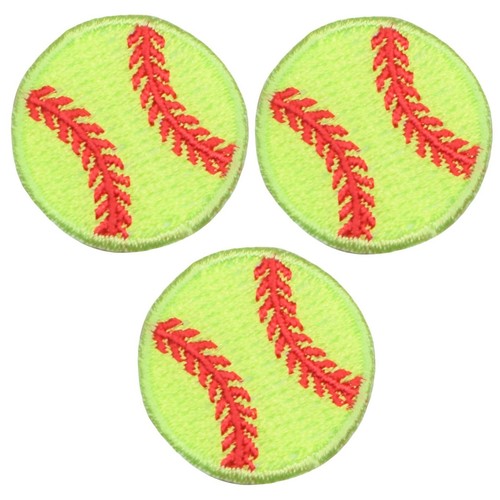Confezione 3 Patch Applique Softball - Distintivo Palla Ricamato Mini Squadra Sportiva 1" - Foto 2 di 2
