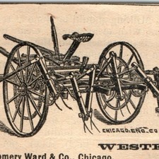 1890 Vtg Ann Arbor MI Advance Hay Tedder Prin...