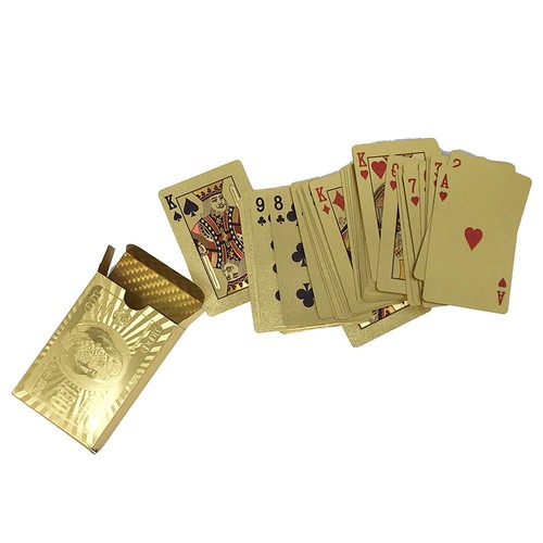 Luxury 24K Gold Foil Poker Playing Cards Deck Carta de Baralho with Box Good - Picture 8 of 12