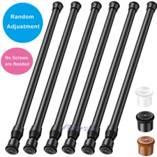 2-6PCS Spring Tension Curtain Rod No Drilling 15"-44" Non-Slip Spring Heavy Duty