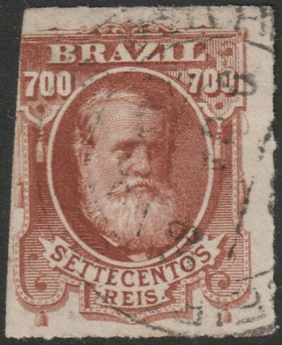 Brazil 1878 Sc 76 used trimmed on left - Foto 1 di 1