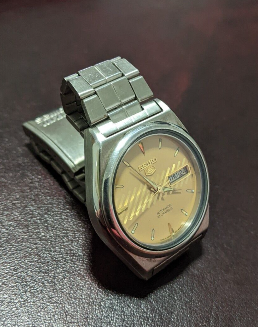 vintage-7009-seiko-5-automatic-gold-face-21-jewels-mens-watch-ebay