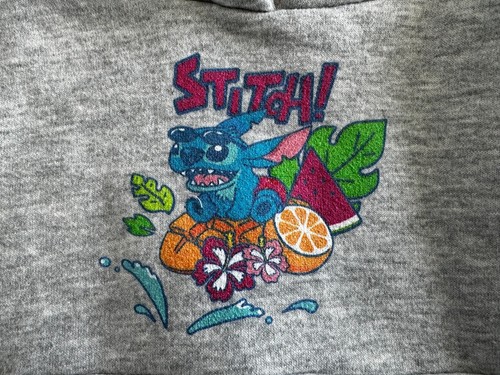 Disney - Stitch Fruits & Flowers Hooded Sweatshirt - Grey - Age 2 Years - New - Picture 3 of 5