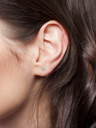 4 Prong Double Wire Round Cut Diamond 1 Pair Stud Women's Earrings 1/2 ctw. - Picture 8 of 40