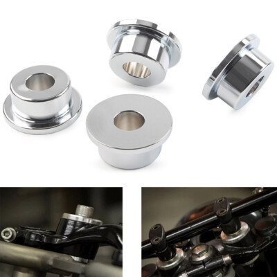 Handlebar Riser Bushings Mounts Fit Harley Dyna Wide Super Glide Softail Chrome