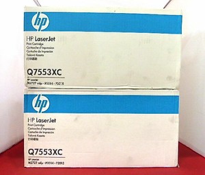 Lot-2-Q7553XC-53X-Genuine-HP-Black-Toner-LaserJet-M2727NF-M2727NFS-P2010