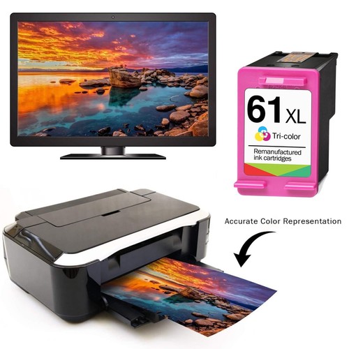 Cartucho de tinta de color 61XL para inyección de escritorio HP ENVY 4500 4501 4502 4504 5530 - Imagen 3 de 5