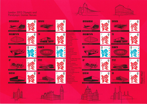 GB 2012 Olympic and Paralympic Games Smiler Sheet SG LS82 Cat £90 (FV £40)