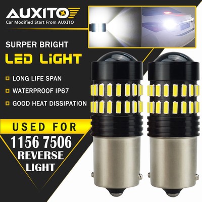 2X AUXITO BA15S 1156 P21W 7506 Reverse Back Up Light Super White LED Bulb EA