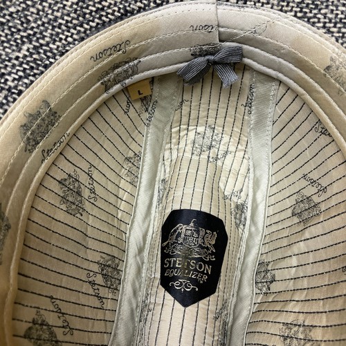 Vintage RARE Mens STETSON Tweed Equalizer FEDORA HAT Size Large 7 1/4 - 7 3/8 - Picture 9 of 9