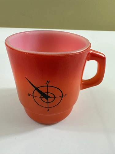 Anchor Hocking Fire King Vintage Oven Proof Orange Stacking Mug