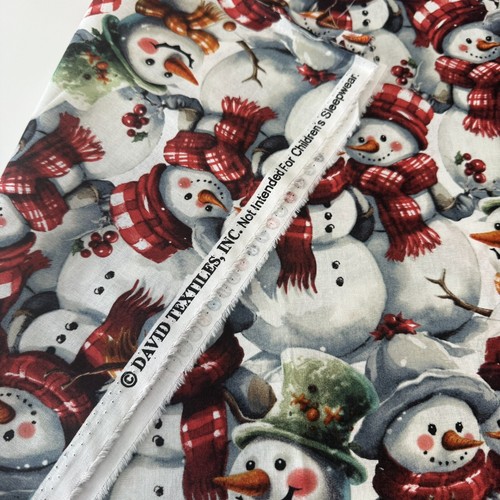Stoff David Textilien 1 Yard x 44 Zoll Schneemann Nähen Quilten Bekleidung Baumwolle #1B45 - Bild 5 von 9